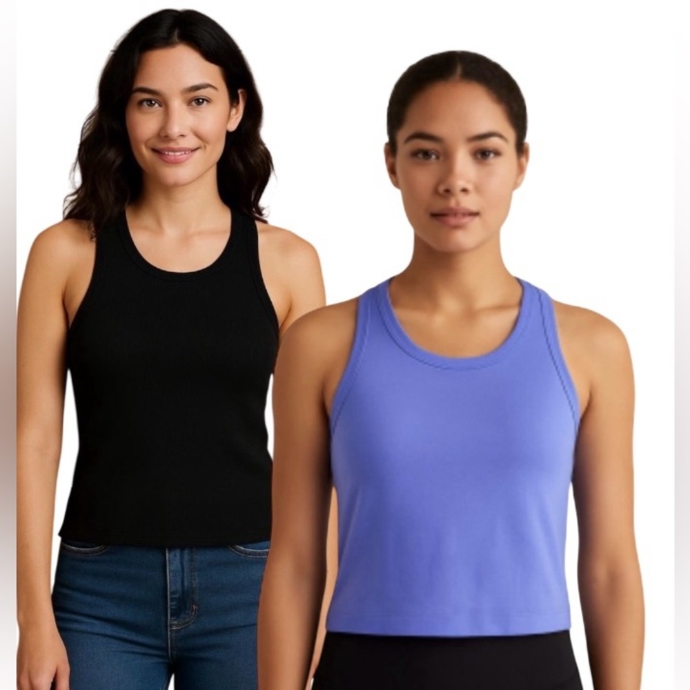 2-Pack Reflex Ribbed Racerback Tank Black and Blue Size XXL